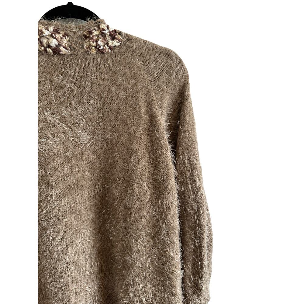 Easel Women's Small/Medium Long Sleeve Brown Knitted Cardigan - Picture 11 of 14